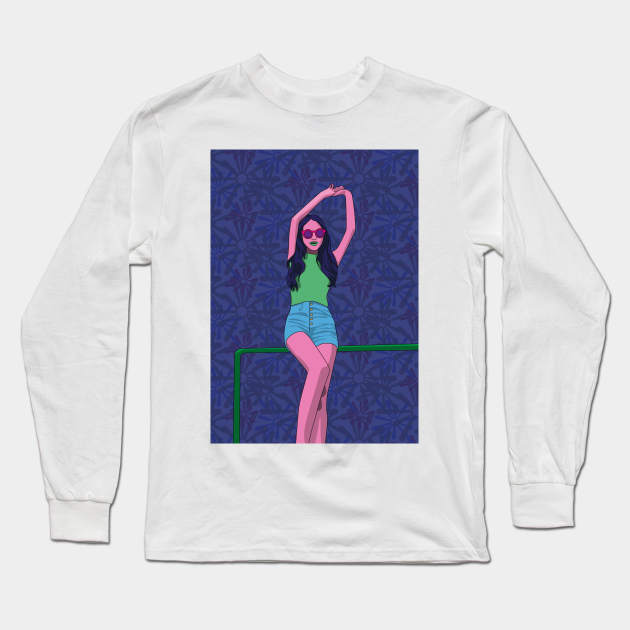 chica flores Long Sleeve T-Shirt by TheSk